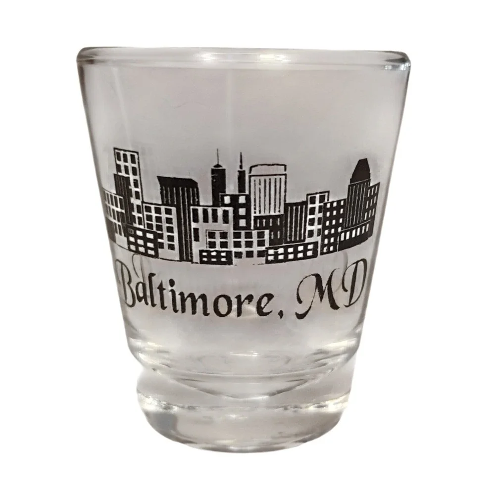 Baltimore MD Shot‎ Glass Clear Skyline Souvenir Made in USA